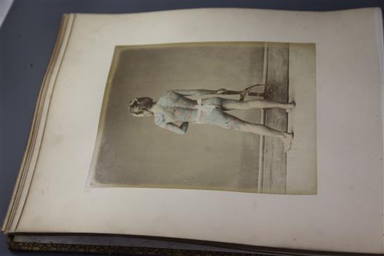 A late 19th / early 20th century photograph album Views and Costumes of Japan by Stillfried and Andersen of Yokohama, album overall 1